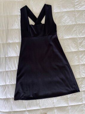 Biondo Beverly Hills Black Crisscross Back A-Line Dress Size L NWOT